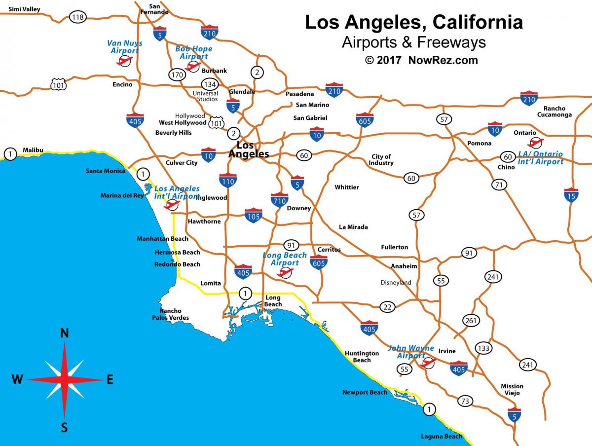 Los Angeles airports map